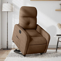 Maison Chic Fauteuil Relax pour salon, Fauteuil inclinable électrique marron tissu -GKD10679