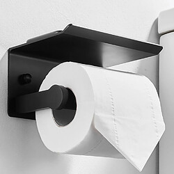 Avis Universal Porte-rouleau de salle de bains de qualité thermique en acier inoxydable Porte-mouchoir pour téléphone portable Porte-papier hygiénique | Porte-papier (noir)