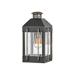 Elstead Lighting Applique murale extérieur Hinkley Aluminium,laiton,verre grainé transparent Noir texturé avec bronze bruni