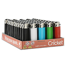 Lot de 50 Mini Briquets à Pierre De La Marque Cricket Jetables Multicolore