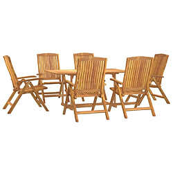 Avis Salle à dîner de jardin 7 pcs,Table et chaise à manger Bois de teck solide -MN96844