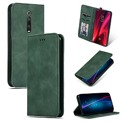 Wewoo Housse Coque Étui en cuir avec rabat horizontal magnétique Retro Skin Feel Business pour Xiaomi Mi 9T / Mi 9T Pro / Redmi K20 / K20 Vert armée