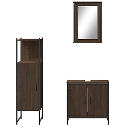 ComfortXL Ensemble De Meubles De Salle De Bain 3 Pièces Chêne Marron pas cher