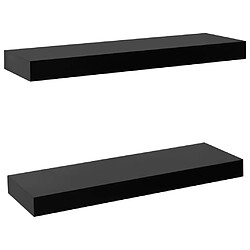 vidaXL Étagères murales flottantes 2 pcs Noir 40x20x3,8 cm