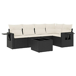 Maison Chic Salon de jardin 6 pcs avec coussins | Ensemble de Table et chaises | Mobilier d'Extérieur noir résine tressée -GKD58705