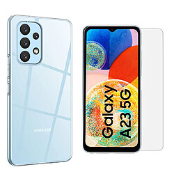 Pack coque transparente en TPU et vitre protection écran en verre trempé pour Samsung Galaxy A23 5G - XEPTIO