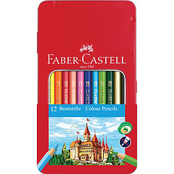 FABER-CASTELL Crayons de couleur CASTLE, étui métal de 12 ()