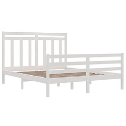 Acheter Maison Chic Lit adulte - Lit simple Cadre de lit,Structure du lit Contemporain Blanc Bois massif 160x200 cm -MN68080