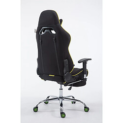 Decoshop26 Fauteuil de bureau chaise gamer avec repose-pieds extensible en tissu noir / vert et métal chromé 10_0002740 pas cher