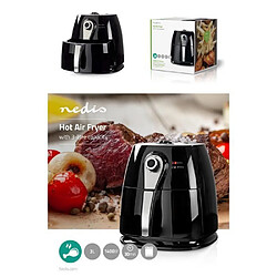 NEDIS Friteuse sans huile Air Fryer 3L 1400W avec Tiroir amovible avec revêtement anti-adhérant 80-200 °C