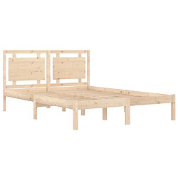 Avis vidaXL Cadre de lit sans matelas 140x190 cm bois massif