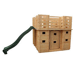 Maisonnette en Bois pour Enfants Outdoor Toys Lucca 423x194x193 cm avec Terrasse et Toboggan