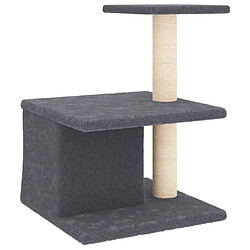 Arbre à chat avec griffoirs,niche pour chat en sisal gris foncé 48 cm -MN41415 pas cher