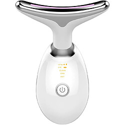 Chrono Visage anti ride masseur nuque de Visage,3 Modes Vibration Haute Fréquence Appareil Cou Facial,Blanc