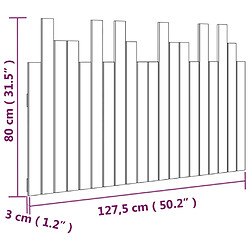 vidaXL Tête de lit murale 127,5x3x80 cm Bois massif de pin pas cher