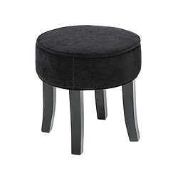 Acheter Atmosphera, Createur D'Interieur Tabouret bas effet velours Adriel - noir - Atmosphera