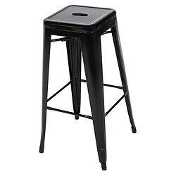 Acheter Tabourets Hauts en Acier Galvanisé Noirs - Lot de 4 - Bolero Bistro