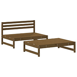 Avis Maison Chic Salon de jardin 2 pcs avec coussins - Table et chaises d'extérieur - Mobilier/Meubles de jardin Moderne marron miel bois massif -MN92352