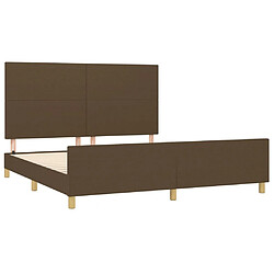 Acheter Maison Chic Lit adulte - Cadre Structure de lit avec tête de lit Contemporain Marron foncé 160x200 cm Tissu -MN45587