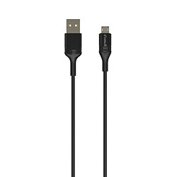 Greene Câble Micro USB vers USB 2.4A avec Attache Charge et Synchronisation 1,2m Noir