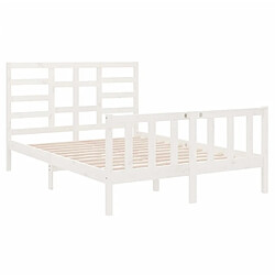 Acheter Maison Chic Lit adulte - Lit simple Cadre de lit,Structure du lit Contemporain Blanc Bois massif 140x190 cm -MN35551