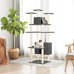 vidaXL Arbre à chat avec griffoirs en sisal Gris foncé 162 cm