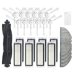 1pcs Brosse à rouleau+6 paires de brosses latérales+8pcs filtres+4pcs chiffons+1pcs peigne blanc pour 360 S5 S7 Aspirateur