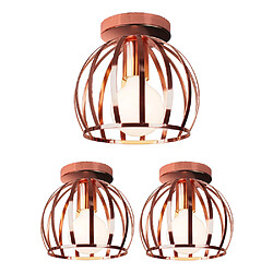 Stoex 3pcs Vintage Plafonnier Industrielle Design forme Cage 20cm, Lampe de Plafond en