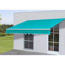 Decoshop26 Store banne manuel rétractable avec manivelle en aluminium protection solaire 2,5x2m polyester turquoise 04_0000922 pas cher