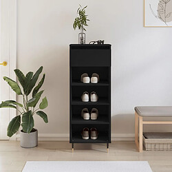 Maison Chic Armoire à Chaussures Noir,Meuble de Rangement à Chaussures 40x36x105 cm Bois d'ingénierie -MN86030