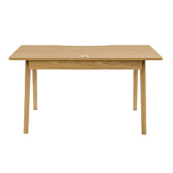 Acheter Mes Bureau scandinave 2 tiroirs 140x70x75 cm décor chêne naturel