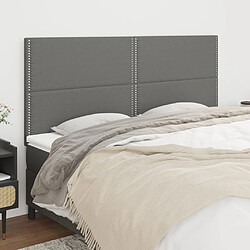 vidaXL Têtes de lit 4 pcs Gris foncé 100x5x78/88 cm Tissu