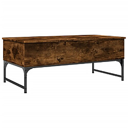 ComfortXL Table Basse Chêne Fumé 100x50x40 Cm Bois D'ingénierie Et Métal