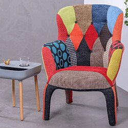 Nest Dream Fauteuil vintage recouvert de tissu patchwork - Capitone