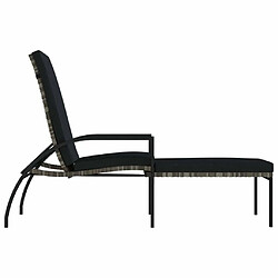 Acheter Maison Chic Chaise longue avec repose-pied | Bain de soleil Relax | Transat Résine tressée Gris -GKD43434