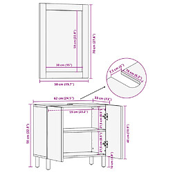 vidaXL Ensemble de meubles salle de bain 2 pcs noir bois d'ingénierie pas cher