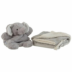 Paris Prix Peluche & Couverture Enfant Eléphant 24cm Gris