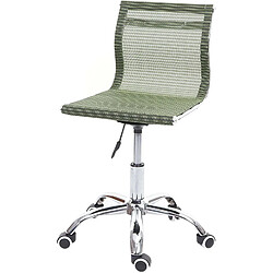 Decoshop26 Chaise de bureau pivotante sans accoudoirs revêtement en maille tissu/textile vert BUR04113