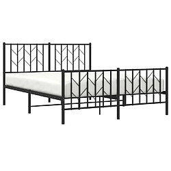 Avis Maison Chic Cadre/structure de lit métal et tête de lit + pied de lit pour adulte - Lit Moderne Chambre noir 135x190 cm -MN82046