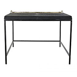 Pegane Table basse en acier et aluminium coloris doré / noir - longueur 61 x profondeur 61 x hauteur 49 cm