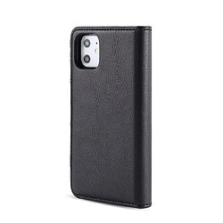 Avis Wewoo Coque Etui en cuir magnétique amovible avec support et fentes pour cartes et portefeuille iPhone 11 Noir