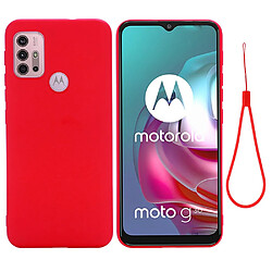 Coque en silicone souple avec sangle rouge pour votre Motorola Moto G30/G10