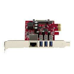 Avis Kalea-Informatique Carte contrôleur PCIe USB3 3 ports et Lan Gigabit ethernet RJ45. Chipset Realtek RTL8153 et Nec renesas D720201