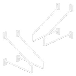 ML DESIGN MODERN LIVING Lot de 4 supports d'étagère murale console décorative support acier blanc 220 mm