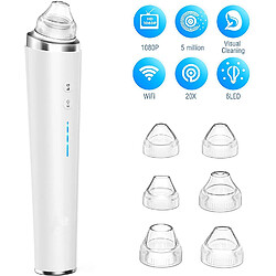 Chrono Dissolvant de Points Noirs de Aspirateur, Kit d'extraction de Comédons électriques Pour Nettoyant Des Pores du Visage, Outil d'aspiration de Points Noirs Rechargeable USB Avec Grossissement 20X