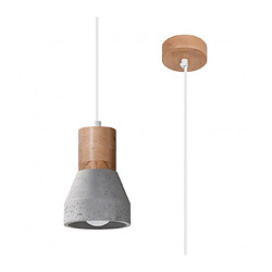 Luminaire Center Suspension Qubic Dome Bois,béton Bois gris,naturel 1 ampoule 120cm