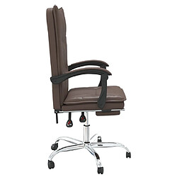 Avis vidaXL Fauteuil inclinable de bureau Marron Similicuir