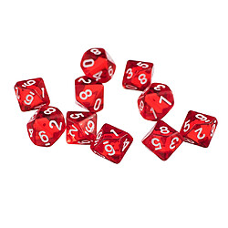 Acheter 10 Pièces Rouges Dix Faces Des Dés D10 Avec Une Tasse De Dés Pour D & D Trpg Partie Du Jeu Jouet