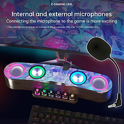 Acheter Yonis Enceinte Gaming LED Colorée Bluetooth Haut Parleur Stéréo 360° Avec Microphone