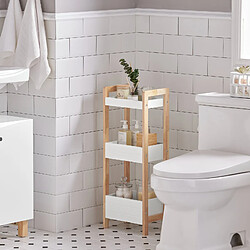 SoBuy FRG226-WN Tour de Rangement Etagère de Stockage Etagère de Cuisine Salle de Bain - 3 étages